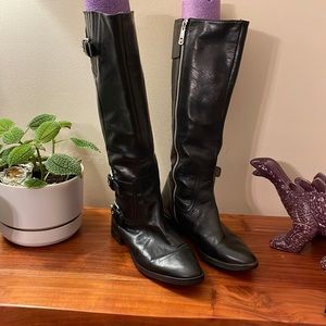 Michael Kors black pointy boots leather